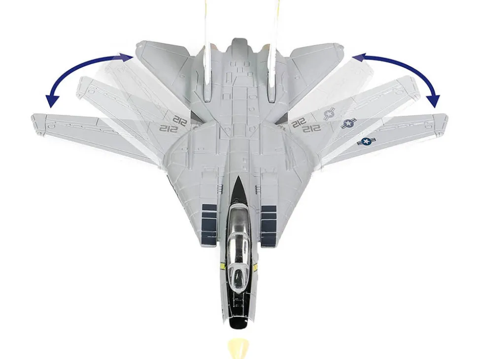 Grumman F 14B Tomcat Fighter Aircraft VF 142 Ghostriders and Section K of USS Enterprise CVN 65 Aircraft Carrier Display Deck Legendary F 14 Tomcat Series 1/200 Diecast Model Forces of Valor WJ-831111