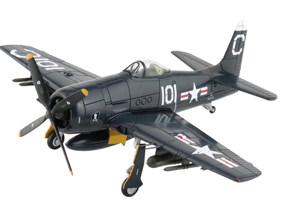 Grumman F8F-2 Bearcats Fighter Aircraft "121717, VF-61 Jolly Rogers" (1949) United States Navy "SkyMax Flying Heroes" Series 1/72 Diecast Model by Hobby Master