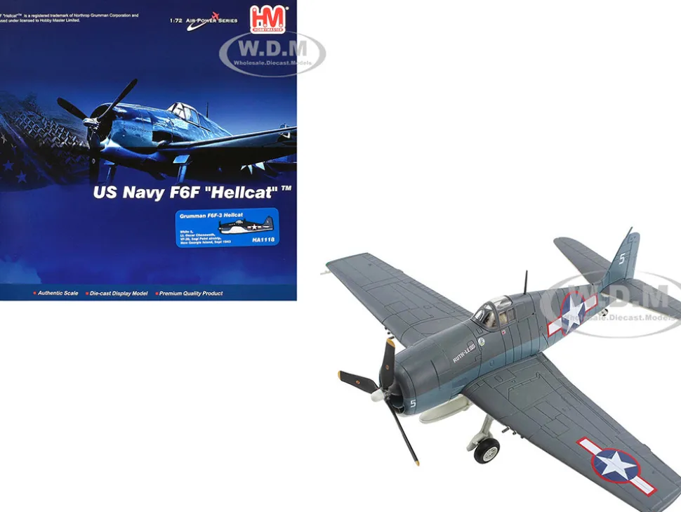 Grumman F6F-3 Hellcat Fighter Aircraft "Ruth-Less, Lt. Oscar Chenoweth, VF-38, Segi Point Airstrip, New Georgia Island" (1943) United States Navy "Air Power Series" 1/72 Diecast Model by Hobby Master