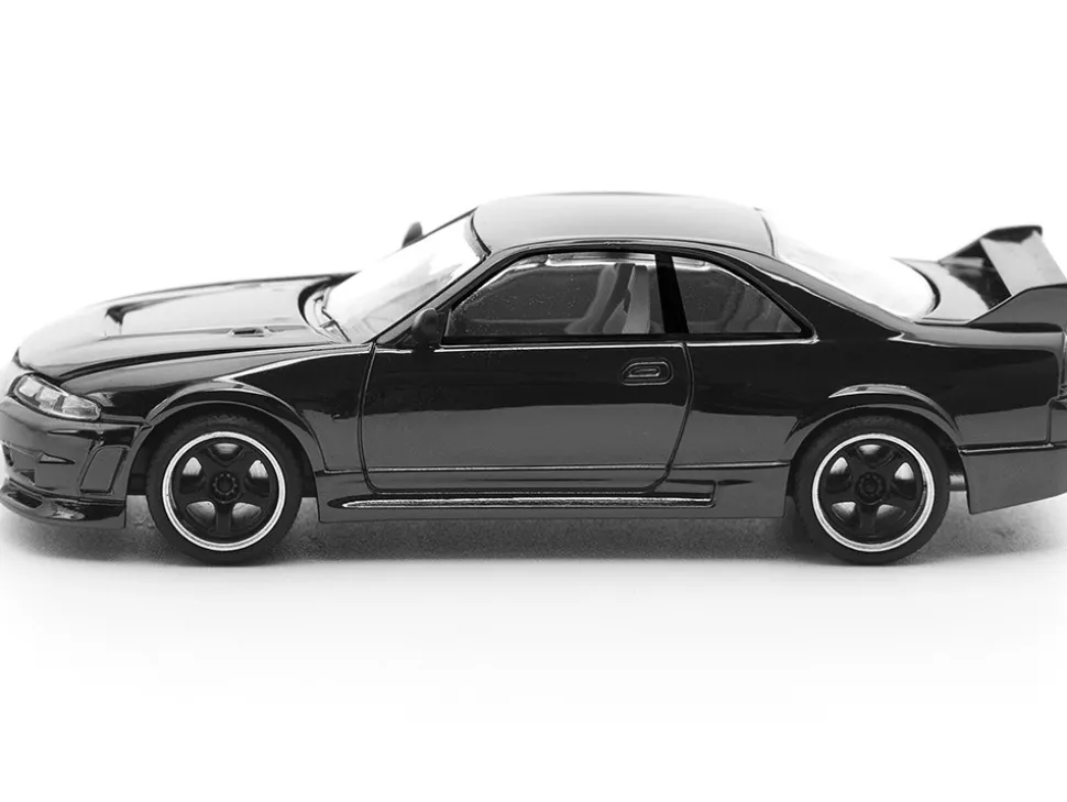 GTR R33 400R RHD (Right Hand Drive) Dark Chrome "The Dark Chrome Series" 1/64 Diecast Model Car by Pop Race