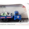 Hanomag Kurier Transporter Vespa Service Blue 2 Vespas Green and Cream 1/87 HO Diecast Models Schuco 452661400