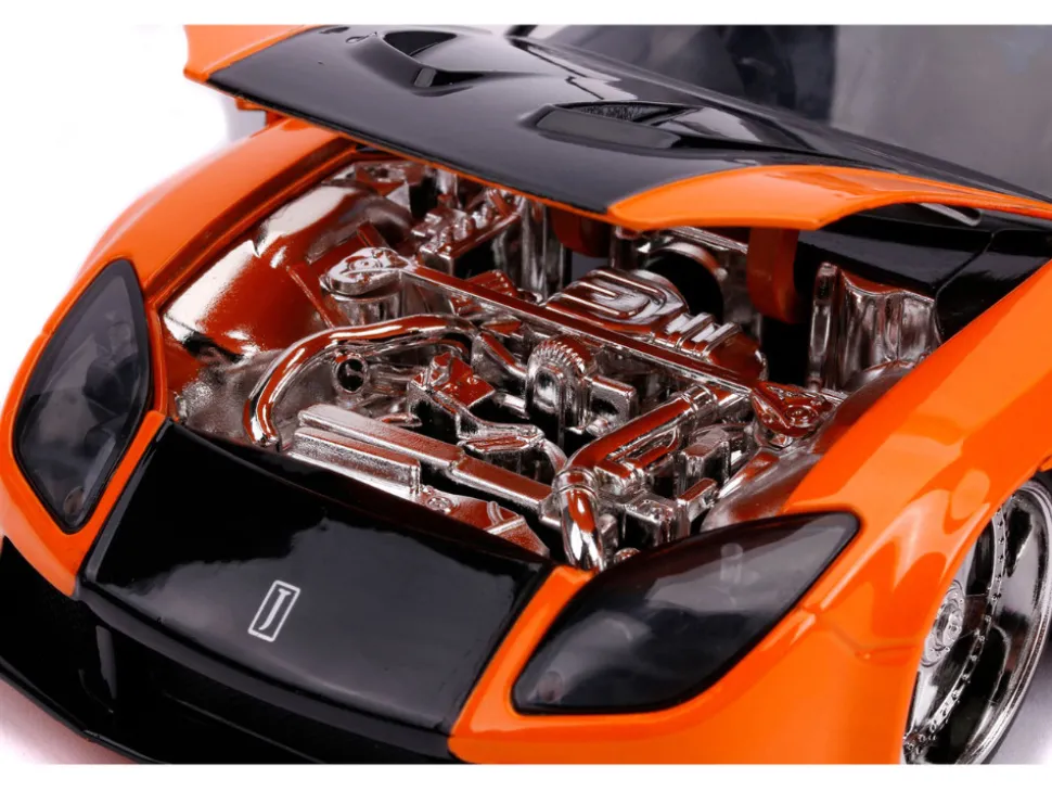 Han's Mazda RX-7 RHD Right Hand Drive Orange Black Fast & Furious Movie 1/24 Diecast Model Car Jada 30732