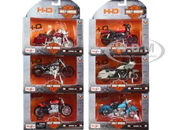 Harley-Davidson Motorcycles 6 piece Set Series 40 1/18 Diecast Models Maisto 31360-40