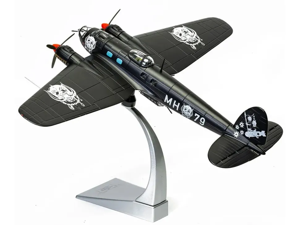 Heinkel He III Bomber Aircraft "Motorhead" Black with Graphics 1/72 Diecast Model by Corgi