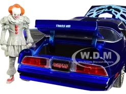 Henry Bower's Pontiac Firebird Trans Am Candy Blue Pennywise Diecast Figurine It Chapter Two 2019 Movie 1/24 Diecast Model Car Jada 31118