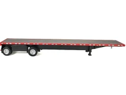 High Boy Spread Axle Flatbed Trailer Red 1/87 (HO) Plastic Model Car by HO Logistics