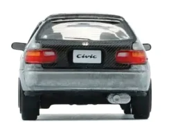 Honda Civic EG6 RHD (Right Hand Drive) Raw Metal with Carbon Hood with Alternates 1/64 Diecast Model Car by BM Creations