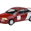 1999 Honda Civic Si EM1 "Kanjo Livery" Red with White Stripes 1/64 Diecast Model Car by Paragon Models