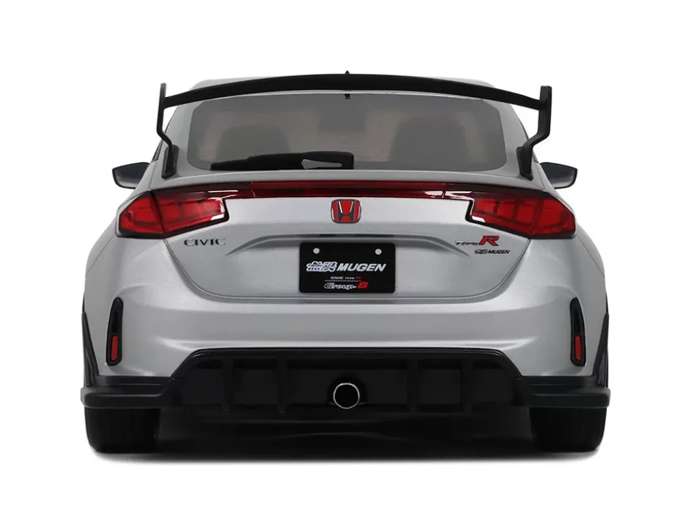 2024 Honda Civic Type R Mugen Group B RHD (Right Hand Drive) Matt Silver Metallic with Black Hood Limited Edition to 999 pieces Worldwide 1/18 Model Car by Otto Mobile