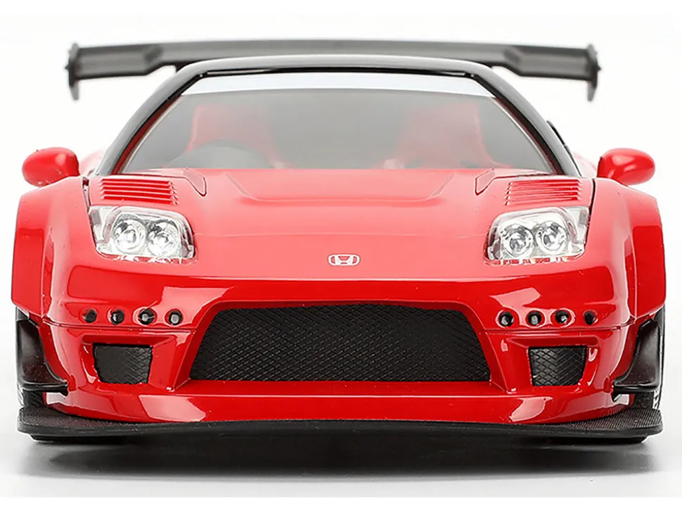 2002 Honda NSX-R RHD (Right Hand Drive) "Bridgestone" Red with Black Top and White Stripes "JDM Tuners" Series 1/24 Diecast Model Car by Jada