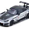 Honda S2000 RHD (Right Hand Drive) "J's Racing" Chrome Silver with Carbon Hood and Top with Graphics "Tokyo Auto Salon Hong Kong 2025 Event Edition" 1/64 Diecast Model Car by Inno Models