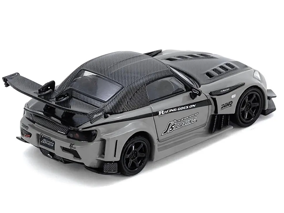 Honda S2000 RHD (Right Hand Drive) "J's Racing" Gray with Carbon Hood and Top "Hong Kong Toycar Salon 2025 Event Edition" 1/64 Diecast Model Car by Inno Models