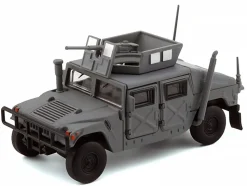 HUMVEE 4-CT Military Vehicle Matt Gray with Alternative Tops 1/64 Diecast Model Car by BM Creations