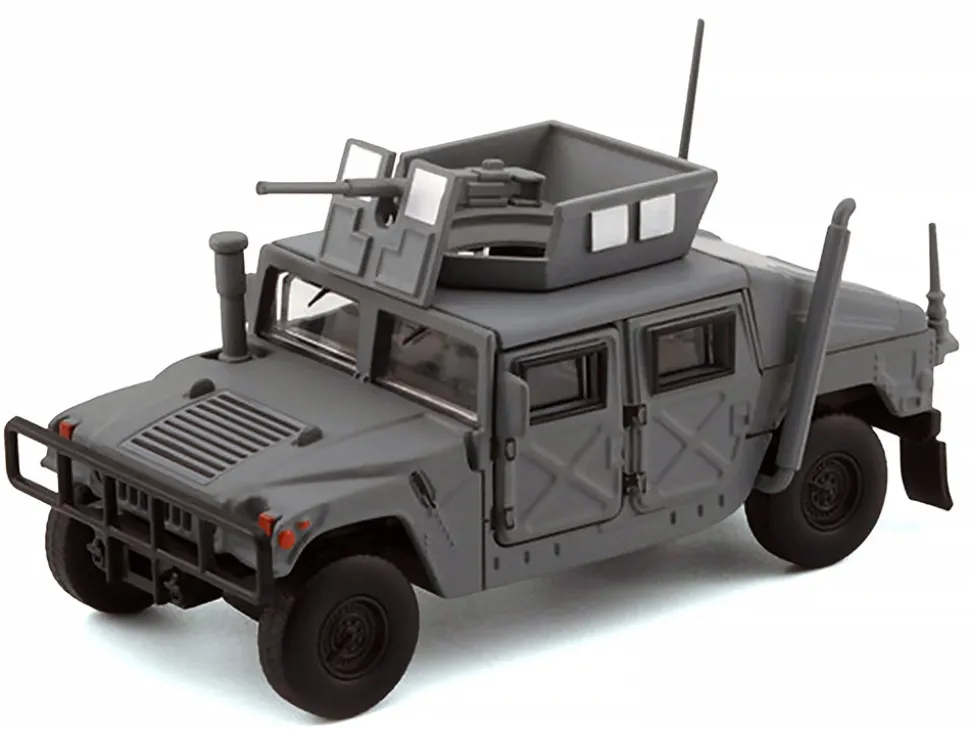 HUMVEE 4-CT Military Vehicle Matt Gray with Alternative Tops 1/64 Diecast Model Car by BM Creations