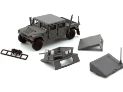 HUMVEE 4-CT Military Vehicle Matt Gray with Alternative Tops 1/64 Diecast Model Car by BM Creations