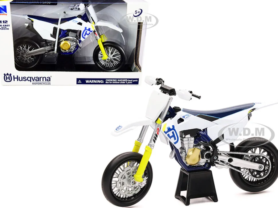 Husqvarna FS450 White Blue 1/12 Diecast Motorcycle Model New Ray 58163