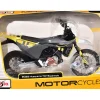 2023 Husqvarna 701 Supermoto Motorcycle Matt Black and Gray with Yellow and White Accents 1/12 Diecast Motorcycle Model by Maisto