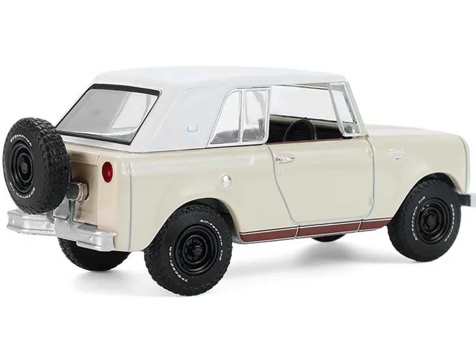 1967 International Scout 800 Sportop Cream with Brown Stripes and White Top "All Terrain" Series 17 1/64 Diecast Model Car by Greenlight
