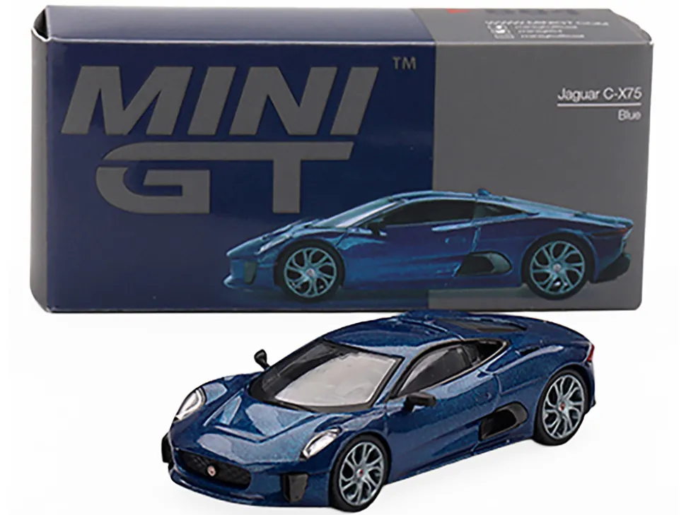 Jaguar C-X75 Blue Metallic Limited Edition 1/64 Diecast Model Car by Mini GT