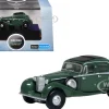 Jaguar SS RHD (Right Hand Drive) Suede Green with Black Top 1/148 (N) Scale Diecast Model Car by Oxford Diecast