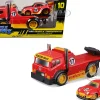 JDM Flatbed Truck #17 Red RAUH Welt BEGRIFF and Porsche RWB 911 993 #17 Red Muscle Transports Series 1/64 Diecast Models Muscle Machines 11543RD