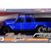 2021 Jeep Gladiator Overland Open Top Pickup Truck Blue Metallic 1/24 1/27 Diecast Model Car Motormax 79367