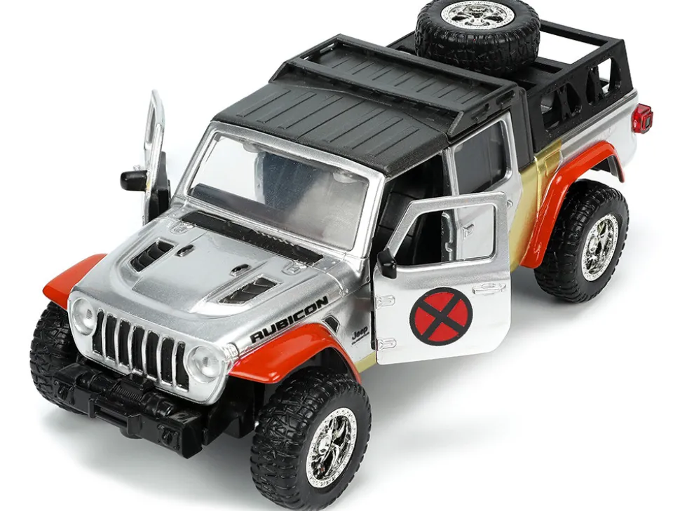 2020 Jeep Gladiator Pickup Truck Silver Colossus Diecast Figurine X-Men Marvel Hollywood Rides Series 1/32 Diecast Model Car Jada 33363