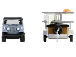 1968 Jeep Jeepster Commando SC-1 Gray with Black Stripes and Top with Canoe Trailer, Canoe Rack, Canoe and Kayak