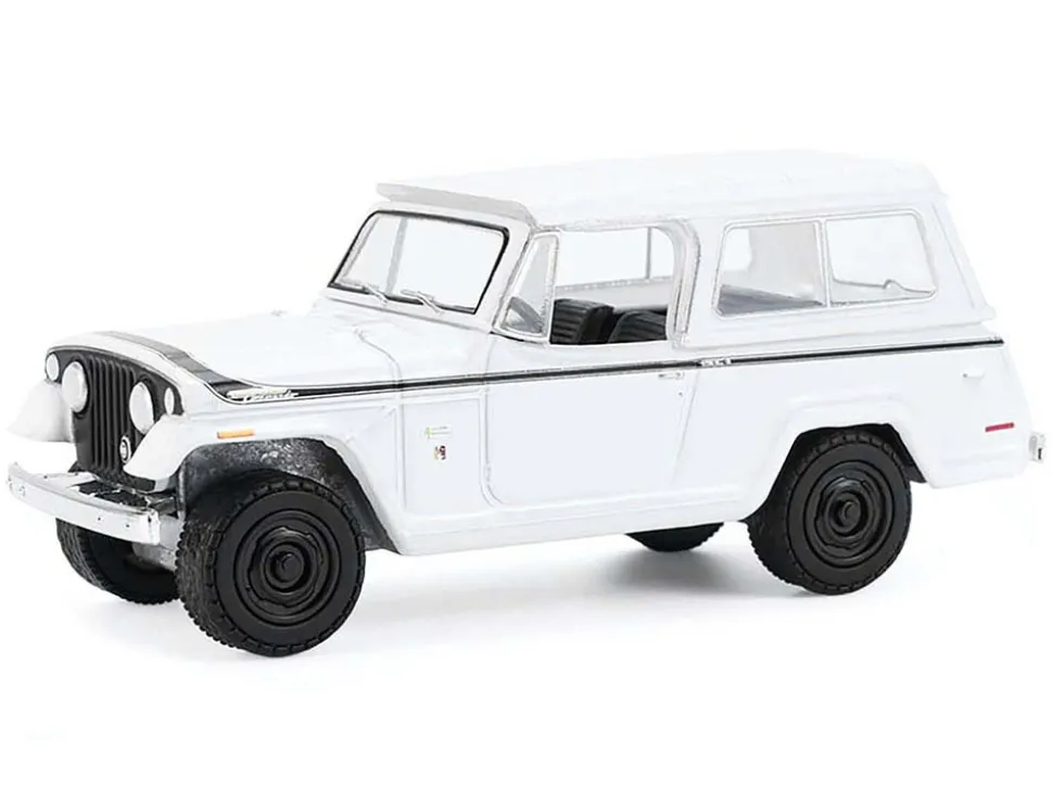1971 Jeep Jeepster Commando White with Black Stripes "All Terrain" Series 17 1/64 Diecast Model Car by Greenlight