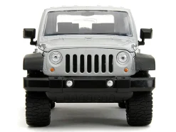 2007 Jeep Wrangler Gray and Black with Blue and White Stripes with Extra Wheels Just Trucks Series 1/24 Diecast Model Car Jada 34194