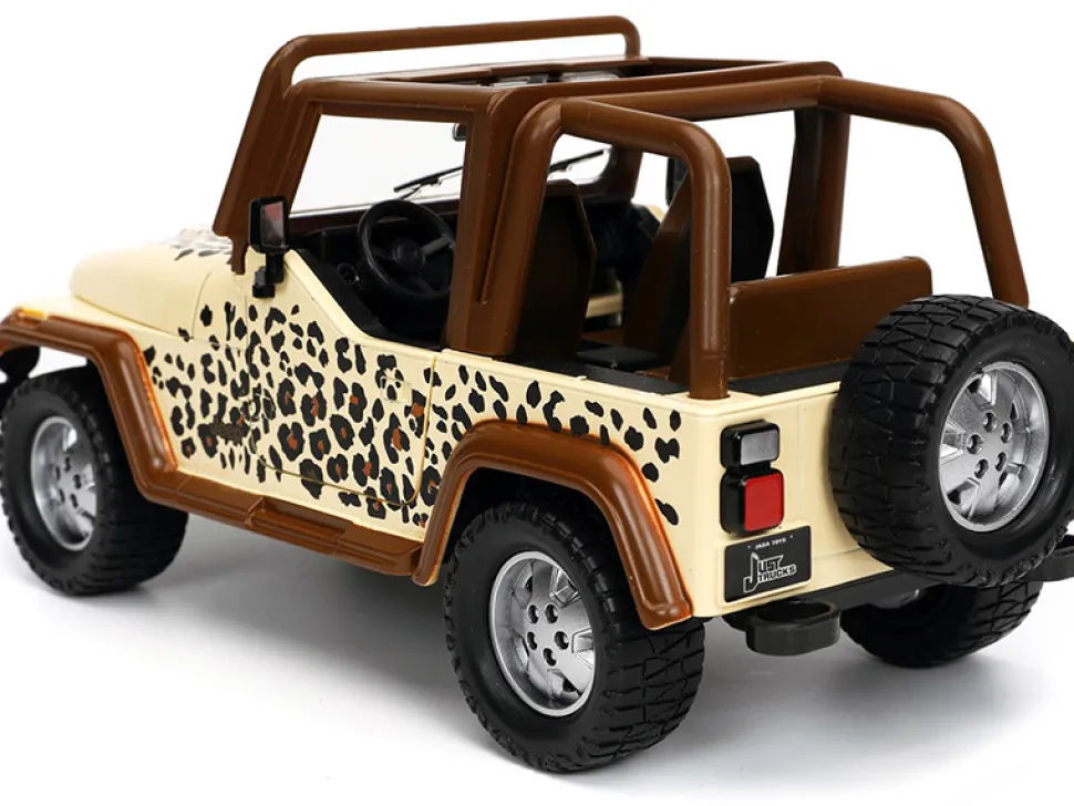 1992 Jeep Wrangler Tan Brown Graphics Extra Wheels Just Trucks Series 1/24 Diecast Model Car Jada 32426