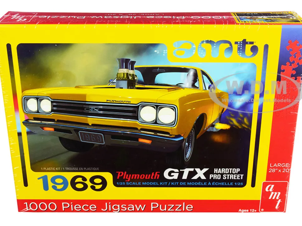 Jigsaw Puzzle 1969 Plymouth GTX Hardtop Pro Street MODEL BOX PUZZLE 1000 piece AMT AWAC009-GTX