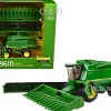 John Deere 9610 Combine with 12-Row Corn Head and Draper Grain Head Green "Replica Play" Series 1/64 Diecast Model by ERTL TOMY