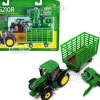 John Deere 6210R Tractor 338 Square Baler Bale Wagon 6 Bales 1/64 Diecast Models ERTL TOMY 45439