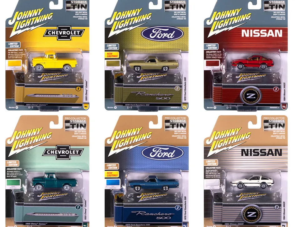 Johnny Lightning Collector's Tin 2025 Set of 6 Cars Release 3 Limited Edition 1/64 Diecast Model Cars by Johnny Lightning