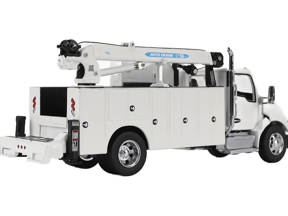 Kenworth T380 Auto-Crane Titan 85-Body HC14-Crane Work Truck with Miller EnPak White "Transport Series" 1/50 Diecast Model by Diecast Masters