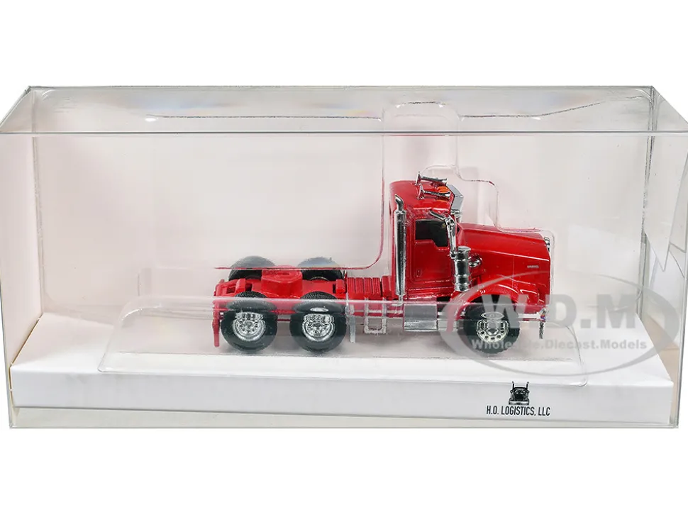 Kenworth T800 Day Cab Red 1/87 (HO) Plastic Model Car by HO Logistics