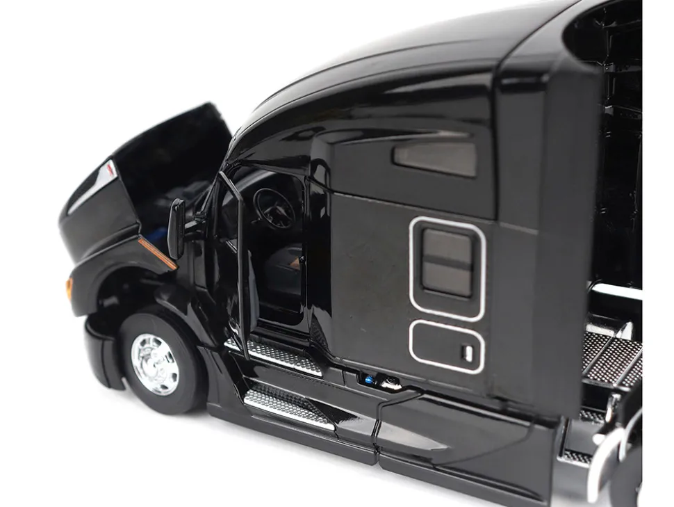 Kenworth T680 76" High Roof Sleeper Cab Truck Tractor Black "Transport Series" 1/50 Diecast Model by Diecast Masters