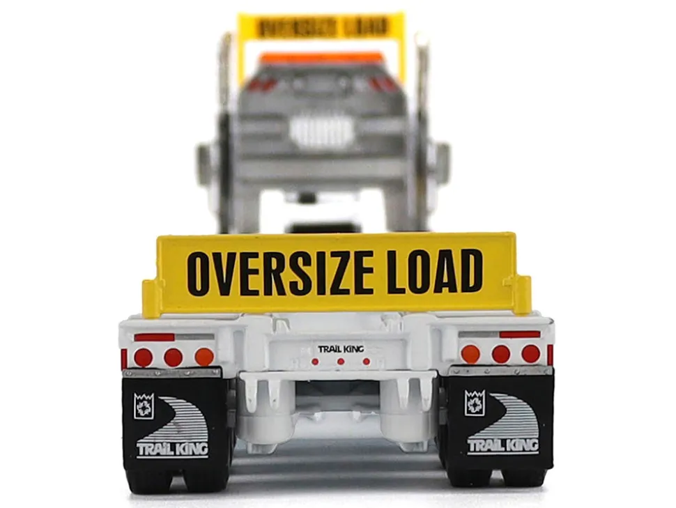 Kenworth T880 SBFA Tridem Truck with Trail King HDG Lowboy Trailer White "Transport Series" 1/50 Diecast Model by Diecast Masters