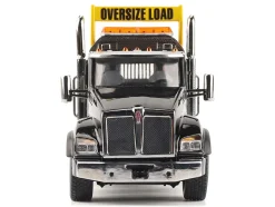 Kenworth T880 SBFA Tridem Truck with Trail King HDG Lowboy Trailer Black