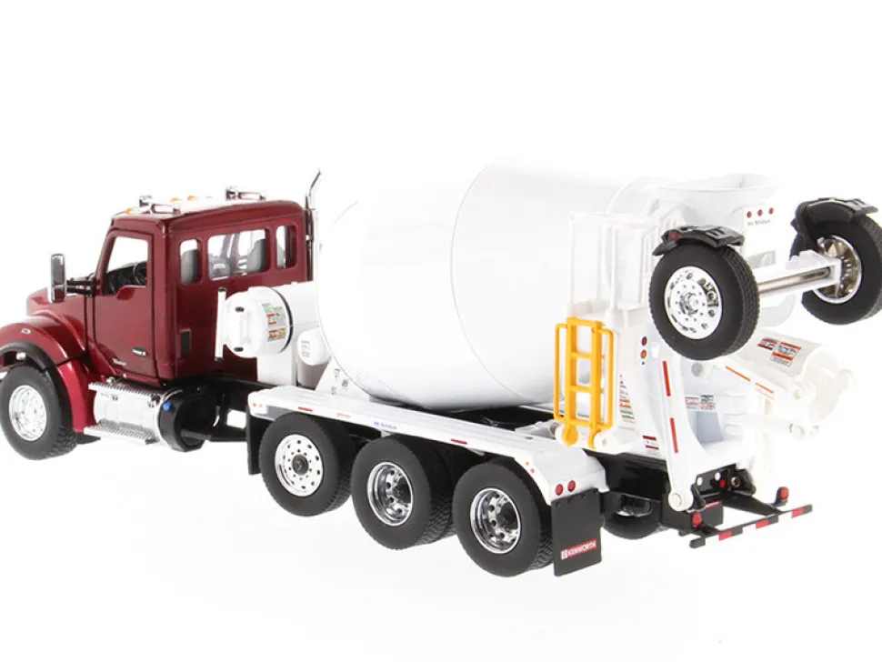 Kenworth T880 SFFA with McNeilus Bridgemaster Mixer Truck Radiant Red White 1/50 Diecast Model Diecast Masters 71062