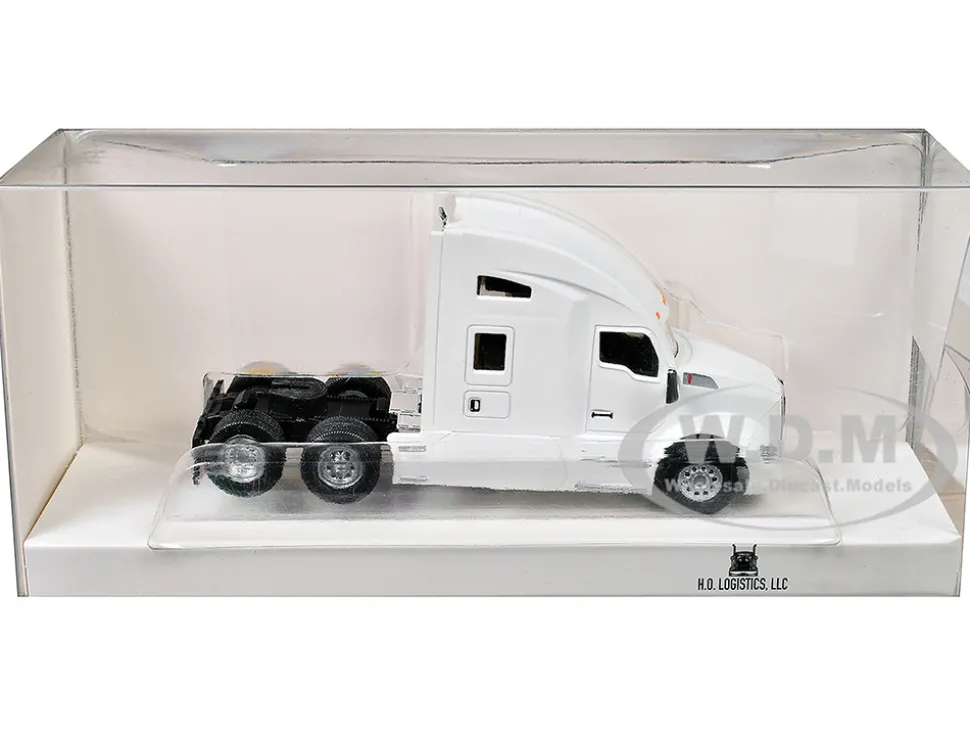 Kenworth T680 Sleeper Cab White 1/87 (HO) Plastic Model Car by HO Logistics