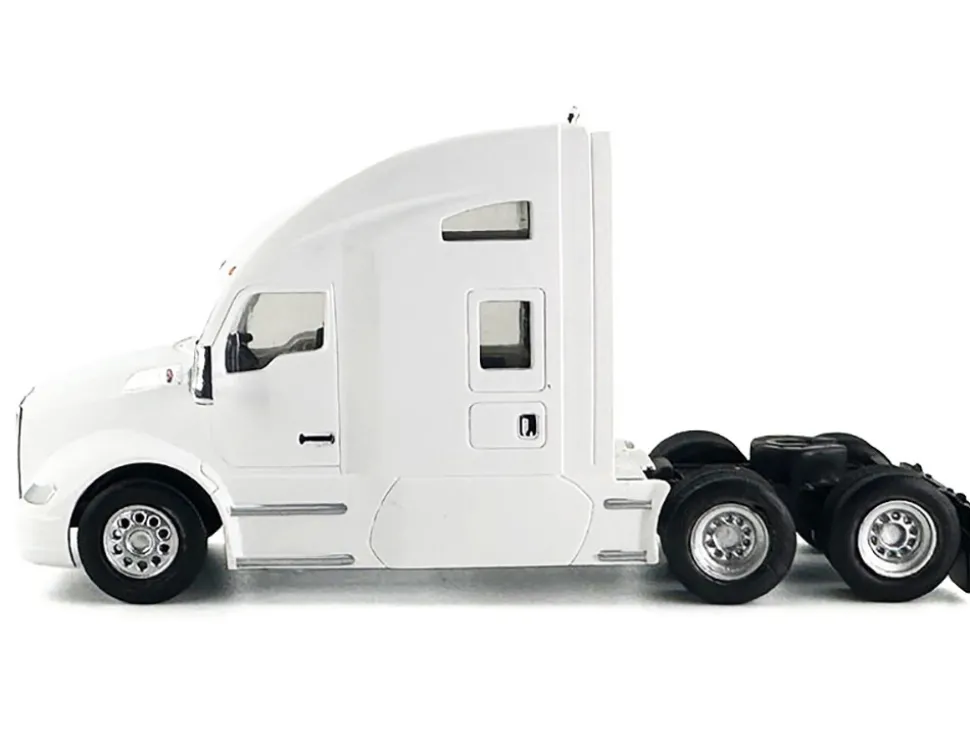 Kenworth T680 Sleeper Cab White 1/87 (HO) Plastic Model Car by HO Logistics