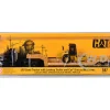 Kenworth T880 Tractor Black with Lowboy Trailer and CAT Roller Yellow 1/87 (HO) Diecast Model by Diecast Masters