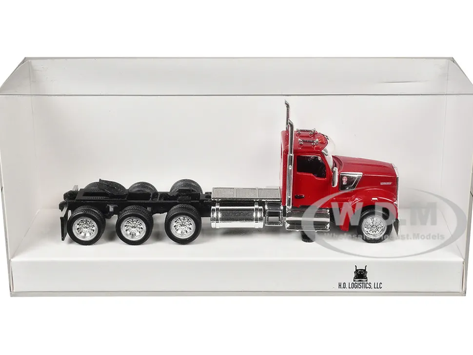 Kenworth W990 3-Axel Day Cab Red 1/87 (HO) Plastic Model Car by HO Logistics