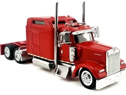 Kenworth W900L Truck Tractor with Sleeper Cab Red 1/87 (HO) Plastic Model Car by HO Logistics