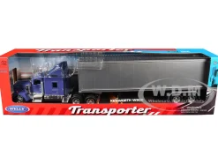 Kenworth W900 Truck Blue with Gray Container 1/32 Diecast Model by Welly