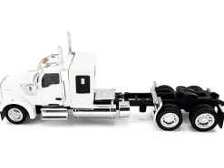 Kenworth W990 with Flat Top Sleeper Cab White 1/87 (HO) Plastic Model Car by HO Logistics