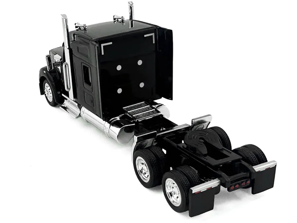 Kenworth W990 with Stand Up Sleeper Cab Black 1/87 (HO) Plastic Model Car by HO Logistics