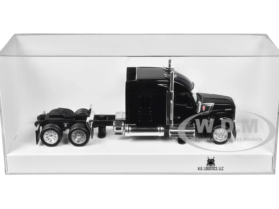 Kenworth W990 with Stand Up Sleeper Cab Black 1/87 (HO) Plastic Model Car by HO Logistics